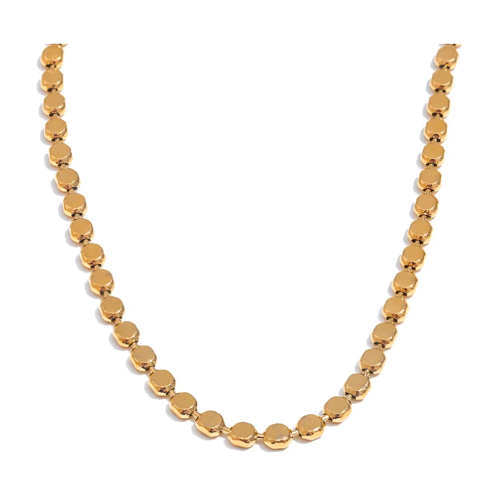 Collier chaîne dorée à maillons brillants en acier inoxydable