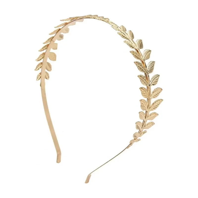 Serre-tête couronne de feuilles dorées baroque